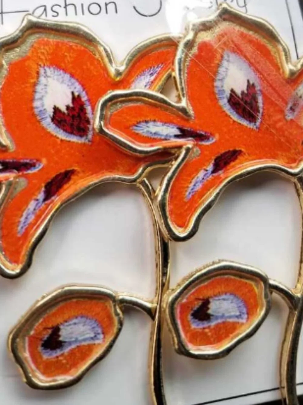 Multicolor Women's Oversized Ombre Flower Drop maximalist Earrings